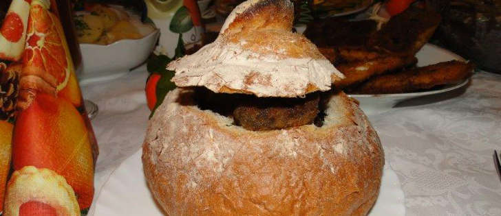 Pieczarki faszerowane w chlebie